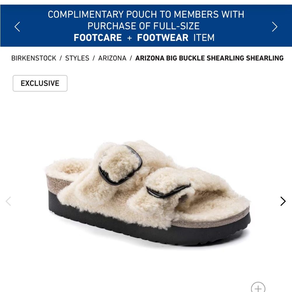 Birkenstock Shearling Sandals with Buckle